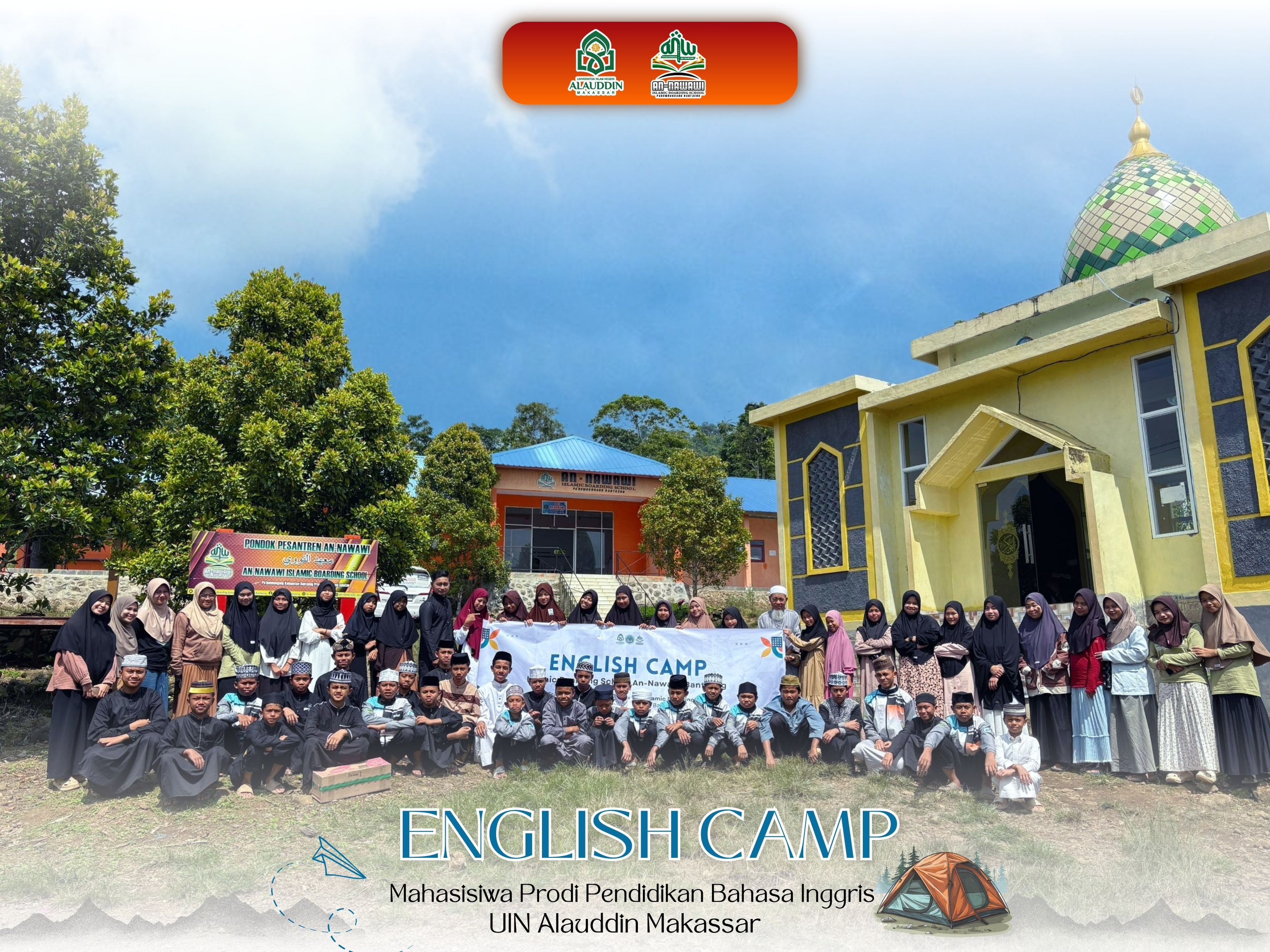 Tingkatkan Kemampuan Bahasa Asing, An-Nawawi Islamic Boarding School Gelar English Camp Gandeng HMJ PBI FTK UIN Alauddin