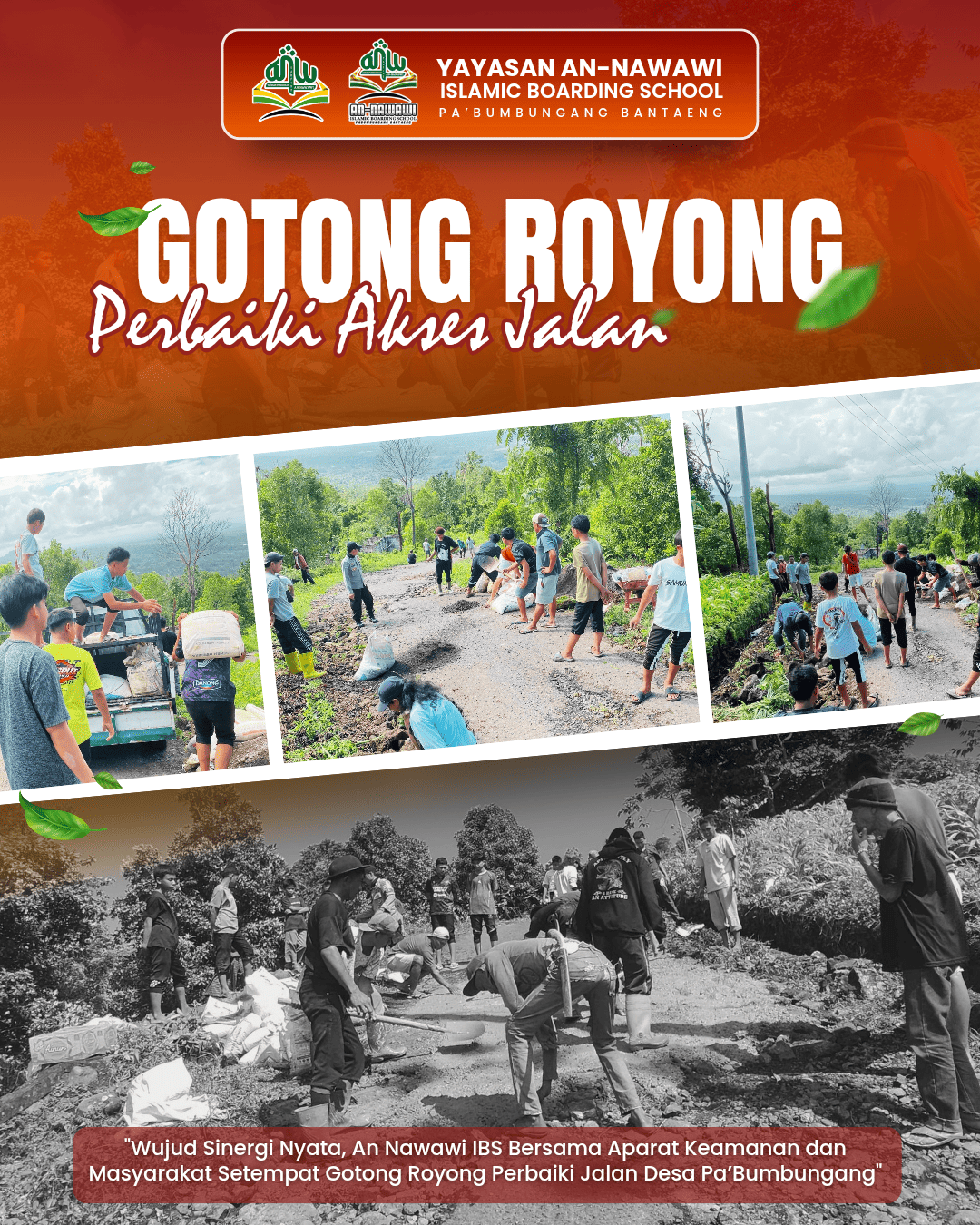 A Tangible Synergy: The An-Nawawi IBS Extended Family, Security Forces, and Local Communit Collaborate to Repair Pa’Bumbungang Village Roads